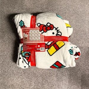 Ty Hello Kitty White and Red Fleece Blanket